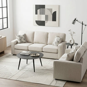 English Elm Modern Chenille Three Seat Sofa with Pocket Coil Support and Plywood Frame for Living Rooms B011P532944
