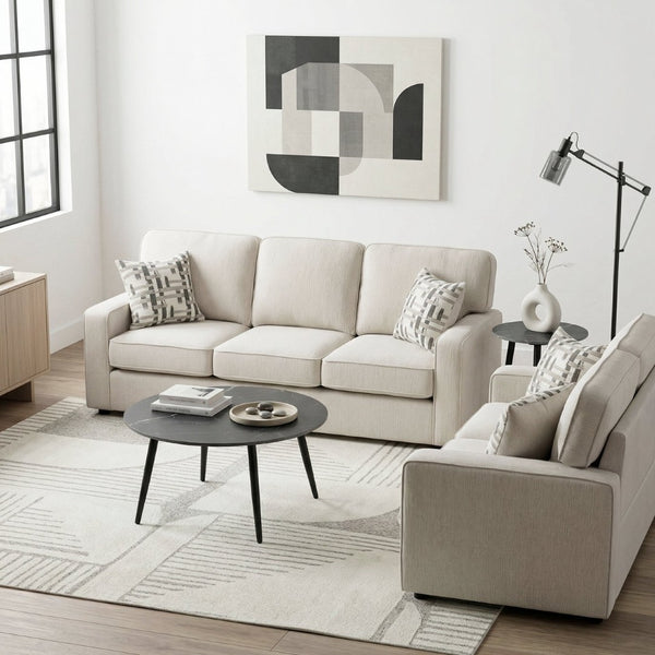 English Elm Modern Chenille Three Seat Sofa with Pocket Coil Support and Plywood Frame for Living Rooms B011P532944