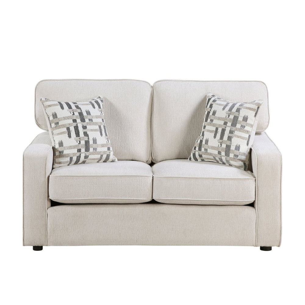 English Elm Modern Chenille 2-Seat Loveseat with Pocket Coil Support and Decorative Pillows Included B011P532945