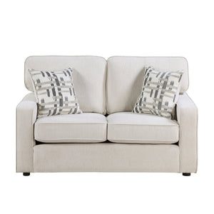 English Elm Modern Chenille 2-Seat Loveseat with Pocket Coil Support and Decorative Pillows Included B011P532945