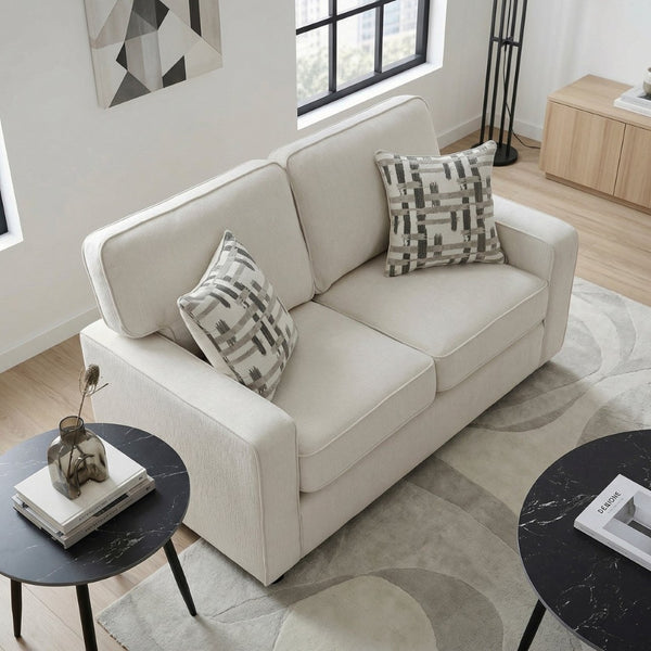English Elm Modern Chenille 2-Seat Loveseat with Pocket Coil Support and Decorative Pillows Included B011P532945