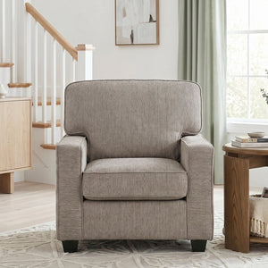 English Elm Contemporary Chenille Accent Chair with Pocket Coil Support and Slim Legs for Living Rooms B011P532950