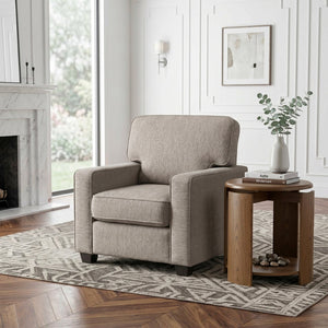 English Elm Contemporary Chenille Accent Chair with Pocket Coil Support and Slim Legs for Living Rooms B011P532950