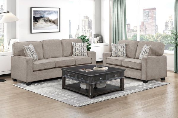 English Elm Contemporary Chenille Loveseat with Pocket Coil Support for Compact Living Spaces B011P532952