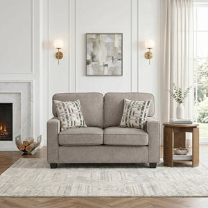 English Elm Contemporary Chenille Loveseat with Pocket Coil Support for Compact Living Spaces B011P532952