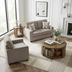 English Elm Contemporary Chenille Loveseat with Pocket Coil Support for Compact Living Spaces B011P532952