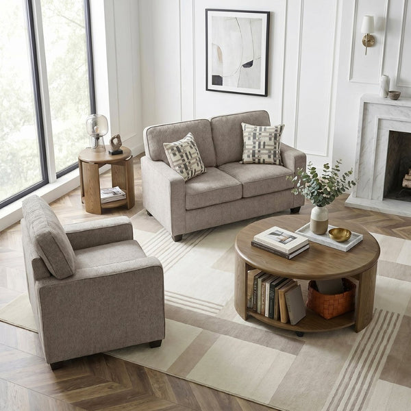 English Elm Contemporary Chenille Loveseat with Pocket Coil Support for Compact Living Spaces B011P532952
