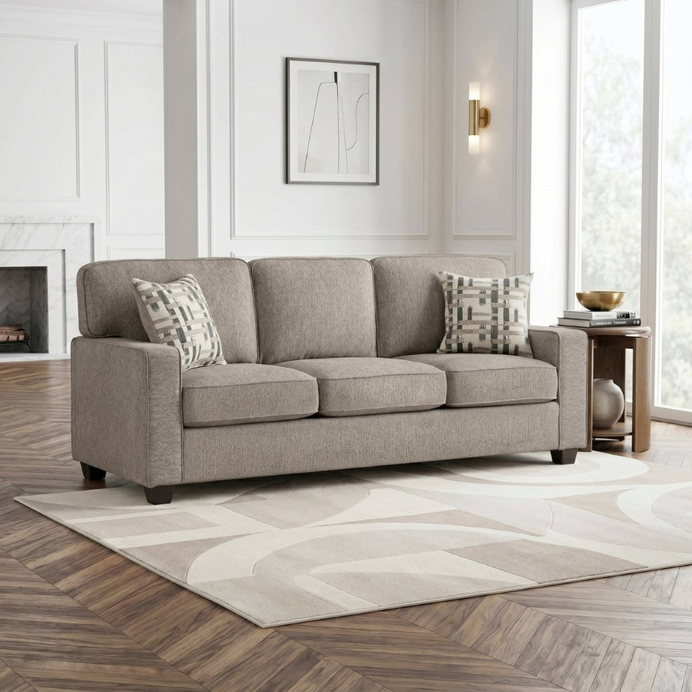 English Elm Contemporary Chenille Upholstered Sofa with Pocket Coil Support and Plywood Frame Comfort B011P532955