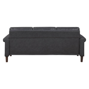 English Elm 1Pc Transitional Faux Leather Sofa Nailhead Trim Pocket Coil Seating for Living Rooms B011P532959
