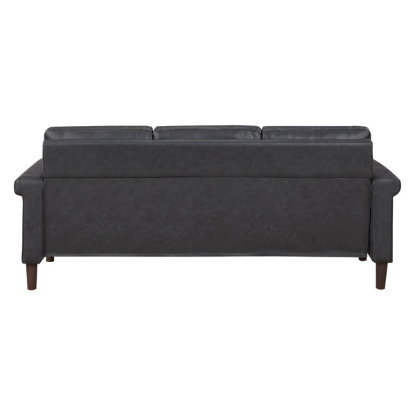 English Elm 1Pc Transitional Faux Leather Sofa Nailhead Trim Pocket Coil Seating for Living Rooms B011P532959