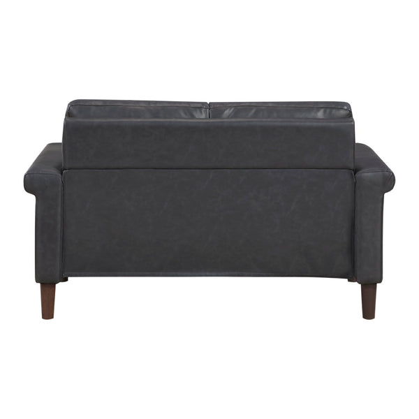 English Elm 1Pc Faux Leather Loveseat Pocket Coil Seating Nailhead Trim Transitional Apartment Sofa B011P532960