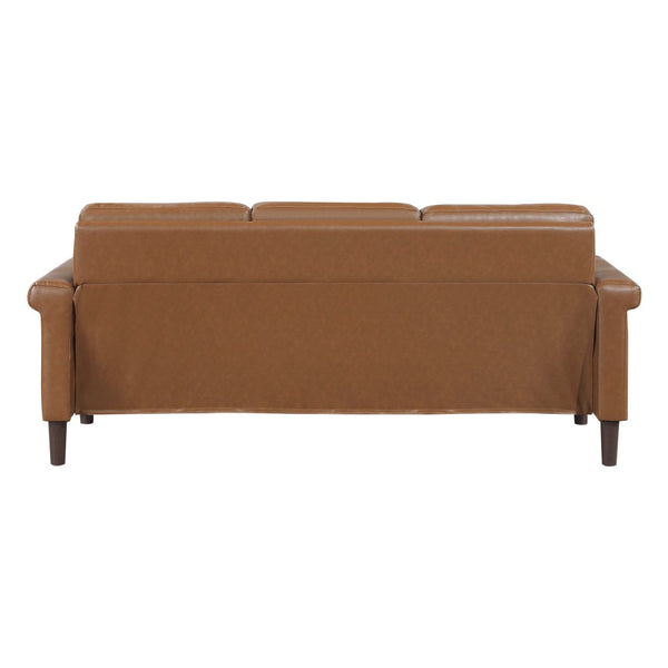 English Elm Classic Faux Leather Three Seat Sofa with Nailhead Trim and Pocket Coil Support B011P533590