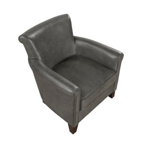 English Elm Traditional Top-grain Leather Accent Chair with Nailhead Trim and Espresso Wood Legs B011P534932
