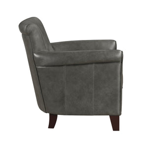 English Elm Traditional Top-grain Leather Accent Chair with Nailhead Trim and Espresso Wood Legs B011P534932