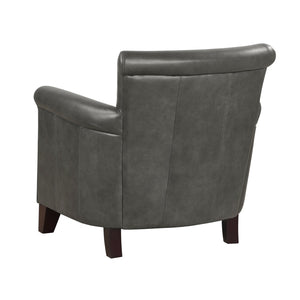 English Elm Traditional Top-grain Leather Accent Chair with Nailhead Trim and Espresso Wood Legs B011P534932