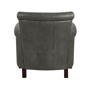 English Elm Traditional Top-grain Leather Accent Chair with Nailhead Trim and Espresso Wood Legs B011P534932
