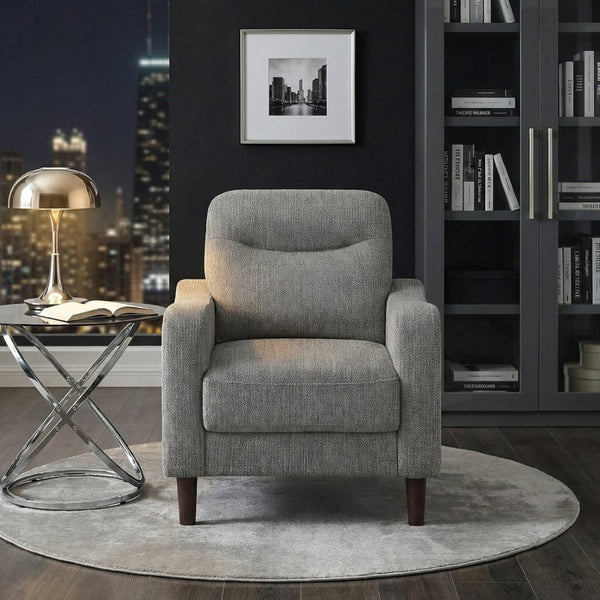 English Elm Modern Gray Chenille Accent Chair with Pocket Coil Support and Solid Wood Frame B011P534933