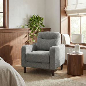English Elm Modern Gray Chenille Accent Chair with Pocket Coil Support and Solid Wood Frame B011P534933