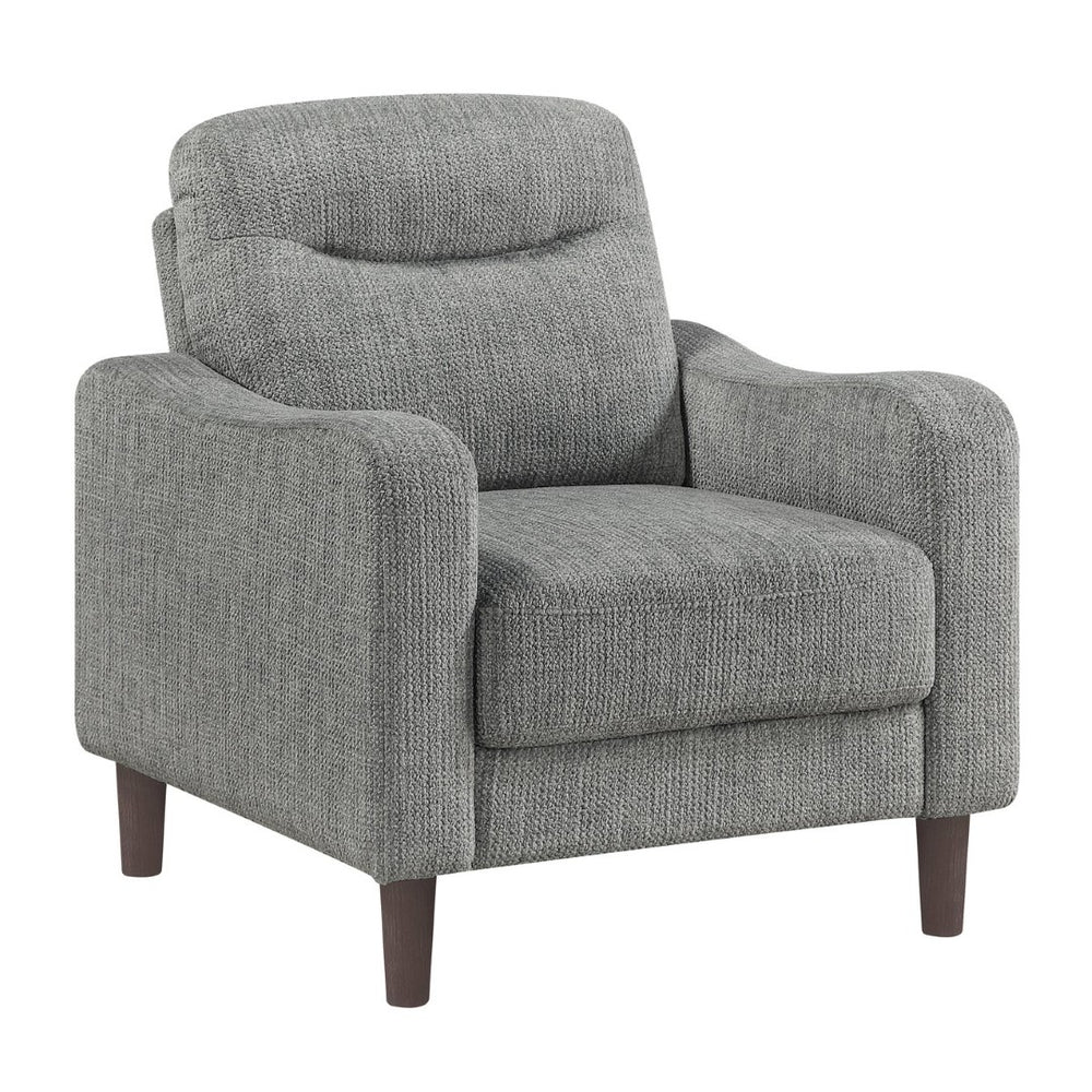 English Elm Modern Gray Chenille Accent Chair with Pocket Coil Support and Solid Wood Frame B011P534933