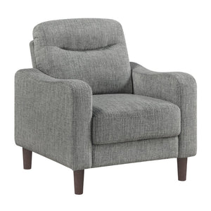 English Elm Modern Gray Chenille Accent Chair with Pocket Coil Support and Solid Wood Frame B011P534933