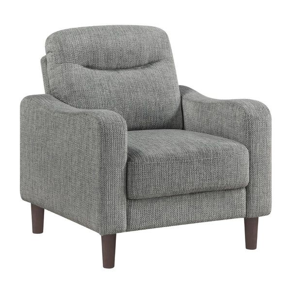 English Elm Modern Gray Chenille Accent Chair with Pocket Coil Support and Solid Wood Frame B011P534933