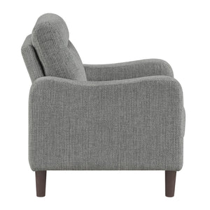 English Elm Modern Gray Chenille Accent Chair with Pocket Coil Support and Solid Wood Frame B011P534933