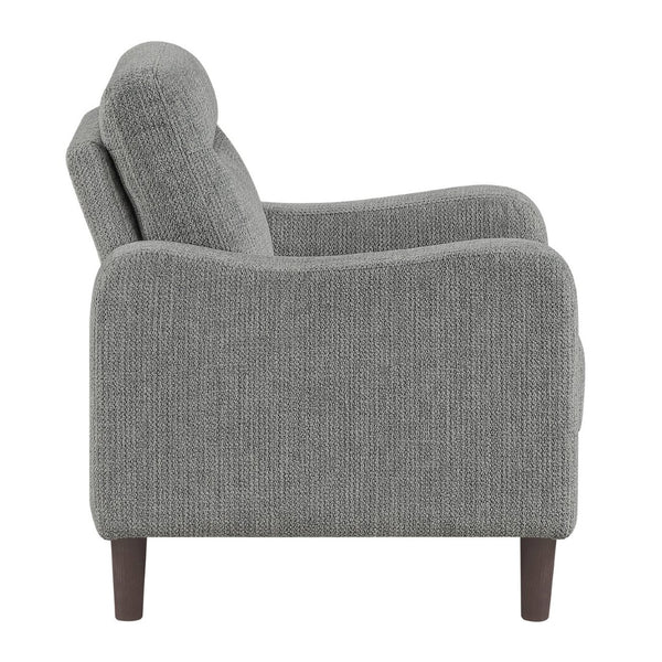 English Elm Modern Gray Chenille Accent Chair with Pocket Coil Support and Solid Wood Frame B011P534933