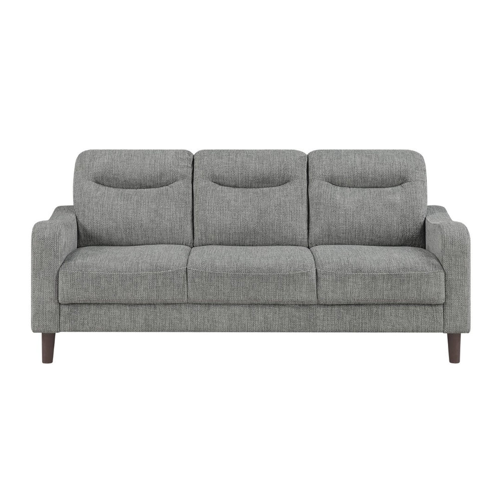 English Elm Modern Three Seater Sofa Gray Chenille Fabric Pocket Coil Support Solid Wood Frame B011P534935