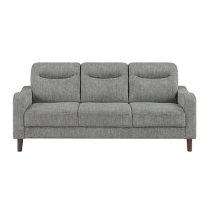 English Elm Modern Three Seater Sofa Gray Chenille Fabric Pocket Coil Support Solid Wood Frame B011P534935
