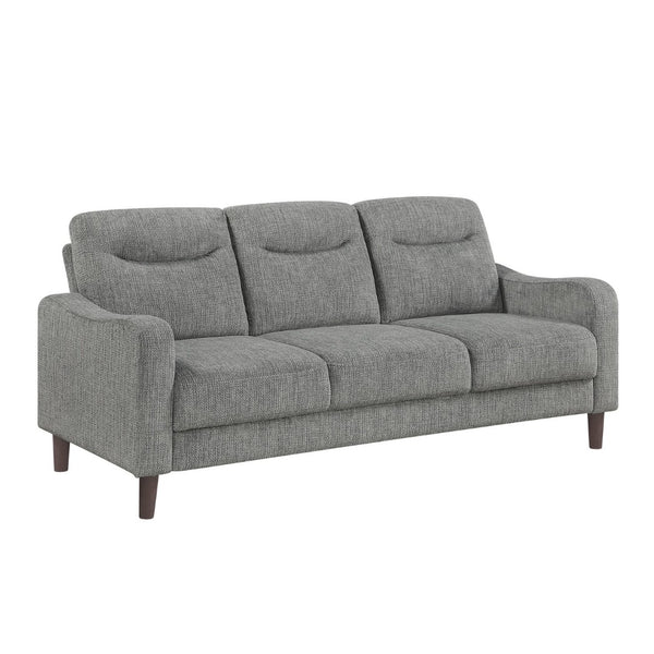 English Elm Modern Three Seater Sofa Gray Chenille Fabric Pocket Coil Support Solid Wood Frame B011P534935