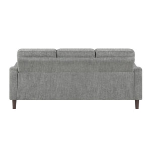 English Elm Modern Three Seater Sofa Gray Chenille Fabric Pocket Coil Support Solid Wood Frame B011P534935