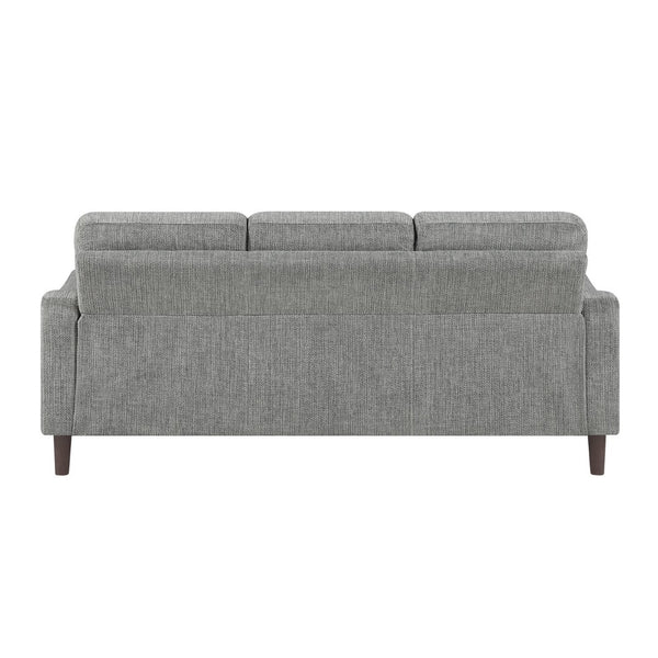 English Elm Modern Three Seater Sofa Gray Chenille Fabric Pocket Coil Support Solid Wood Frame B011P534935