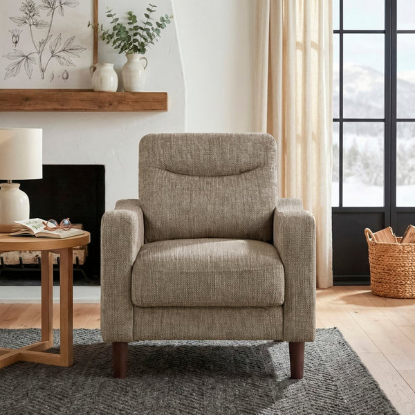 English Elm Contemporary Chenille Accent Chair Pocket Coil Cushioned Seat for Living Room Comfort B011P534944