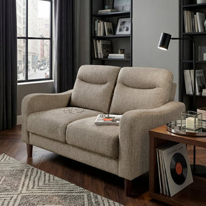 English Elm Contemporary Chenille Loveseat with Pocket Coil Support and Solid Wood Frame for Small Spaces B011P534945