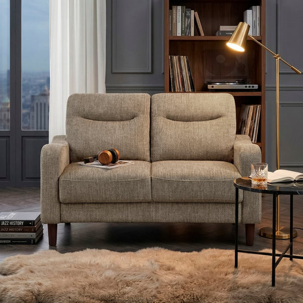 English Elm Contemporary Chenille Loveseat with Pocket Coil Support and Solid Wood Frame for Small Spaces B011P534945