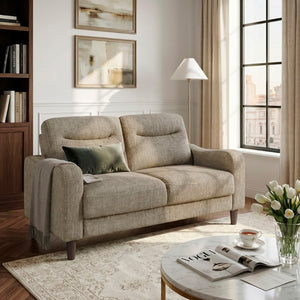 English Elm Contemporary Chenille Loveseat with Pocket Coil Support and Solid Wood Frame for Small Spaces B011P534945