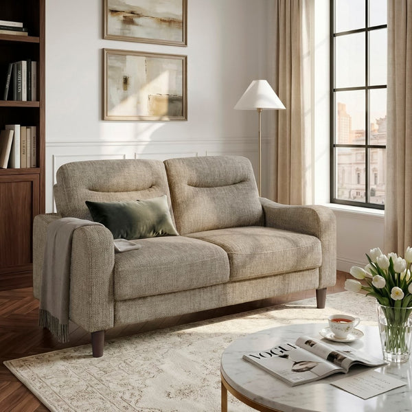 English Elm Contemporary Chenille Loveseat with Pocket Coil Support and Solid Wood Frame for Small Spaces B011P534945