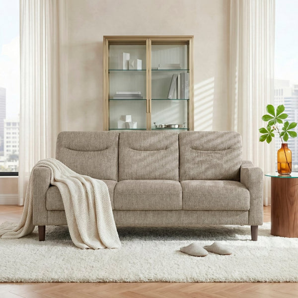 English Elm Contemporary Chenille Upholstered Sofa Solid Wood Frame Pocket Coil Living Room Seating B011P534946