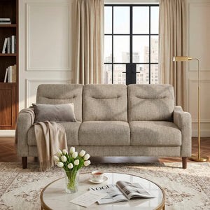 English Elm Contemporary Chenille Upholstered Sofa Solid Wood Frame Pocket Coil Living Room Seating B011P534946
