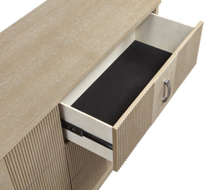 English Elm Modern Six Drawer Oak Dresser with Fluted Fronts and Warm Brown Finish for Bedroom B011P535608