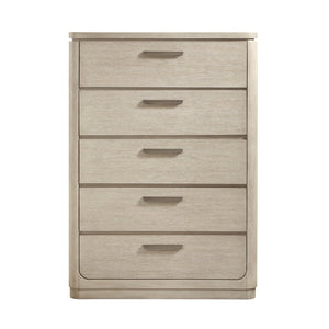 English Elm Modern Oak Veneer Five Drawer Tall Chest with Cedar Lining and Graphite Pulls B011P536345