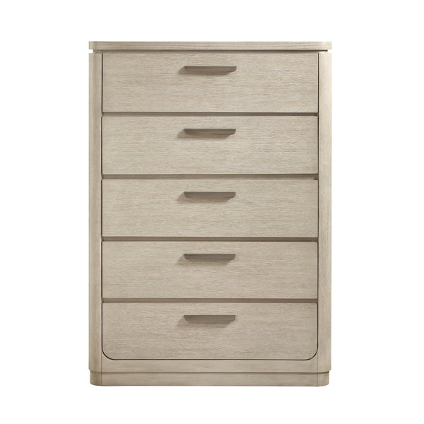 English Elm Modern Oak Veneer Five Drawer Tall Chest with Cedar Lining and Graphite Pulls B011P536345