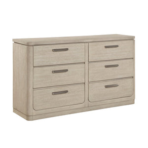 English Elm Modern Six Drawer Oak Veneer Dresser with Gray Finish and Cedar Lined Base Storage B011P536346