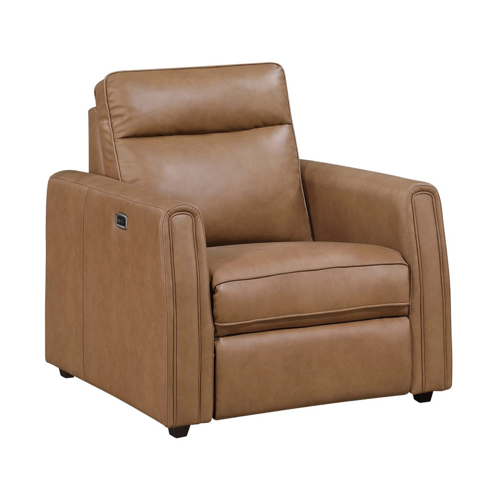 English Elm Modern Faux Leather Power Recliner with Usb Ports and Zero Wall Clearance Design B011P536359