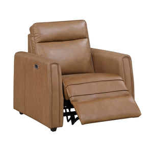 English Elm Modern Faux Leather Power Recliner with Usb Ports and Zero Wall Clearance Design B011P536359