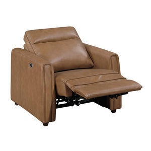 English Elm Modern Faux Leather Power Recliner with Usb Ports and Zero Wall Clearance Design B011P536359