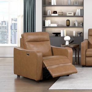 English Elm Modern Power Recliner with Usb Charging Zero Wall Faux Leather Living Room Chair B011P536385