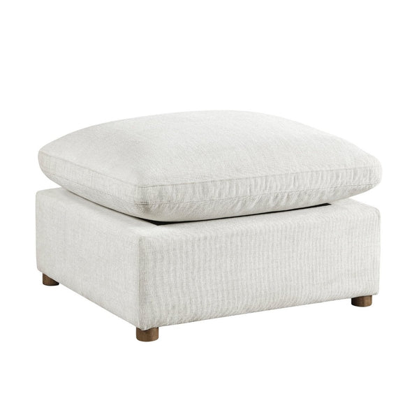 English Elm Modern Square Chenille Ottoman with Pocket Coil Cushion and Walnut Leg Living Room B011P536395