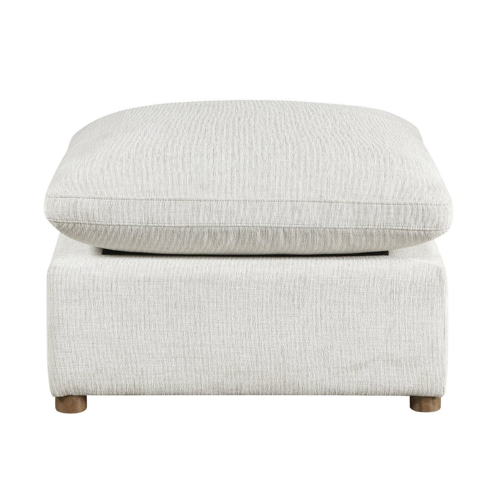 English Elm Modern Square Chenille Ottoman with Pocket Coil Cushion and Walnut Leg Living Room B011P536395