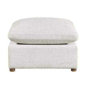 English Elm Modern Square Chenille Ottoman with Pocket Coil Cushion and Walnut Leg Living Room B011P536395